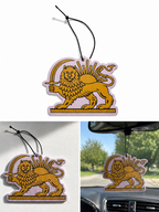 Lion and Sun - Iran's Map Car Air Freshener Set - 4 Pack Hanging Fresheners, 2 different Scents