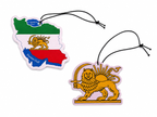 Lion and Sun - Iran's Map Car Air Freshener Set - 4 Pack Hanging Fresheners, 2 different Scents