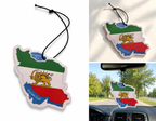 Persian Lion & Sun Iran Map Car Air Freshener – 4 Pack