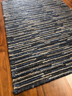 Blue Striped Silkette Accent Rug - 2' x 3'