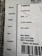 Amer Rugs Brooklyn BRK-3 Handmade Olive Green Rug – 2’ × 3’