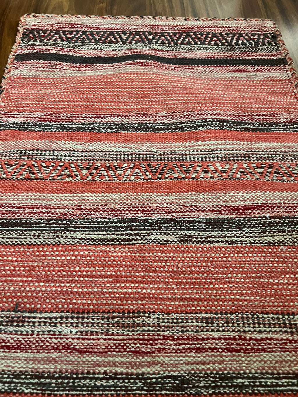 Handmade Santa Fe Rust Striped Rug – 2’ × 3’ | Kalaty Andes AD-623