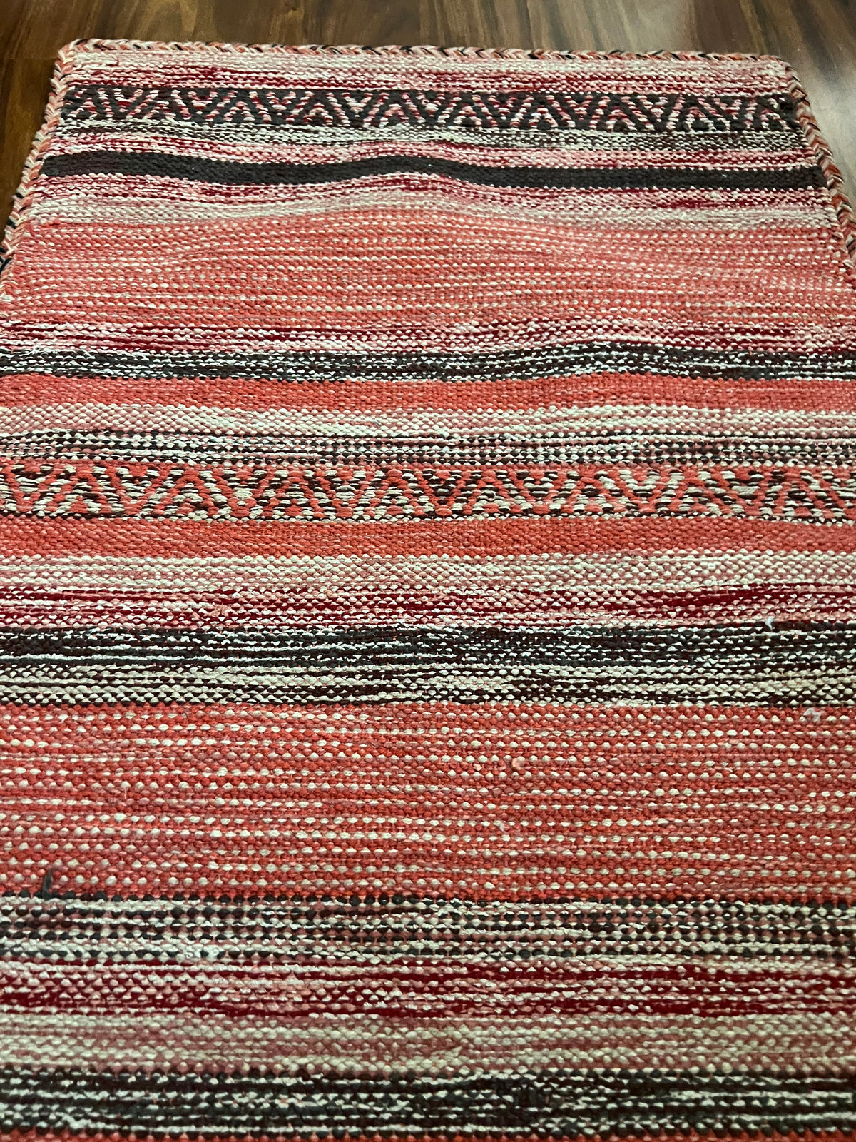 Handmade Santa Fe Rust Striped Rug – 2’ × 3’ | Kalaty Andes AD-623