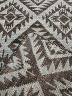 Handmade Brown & Ivory Geometric Diamond Rug – 2’ × 3’