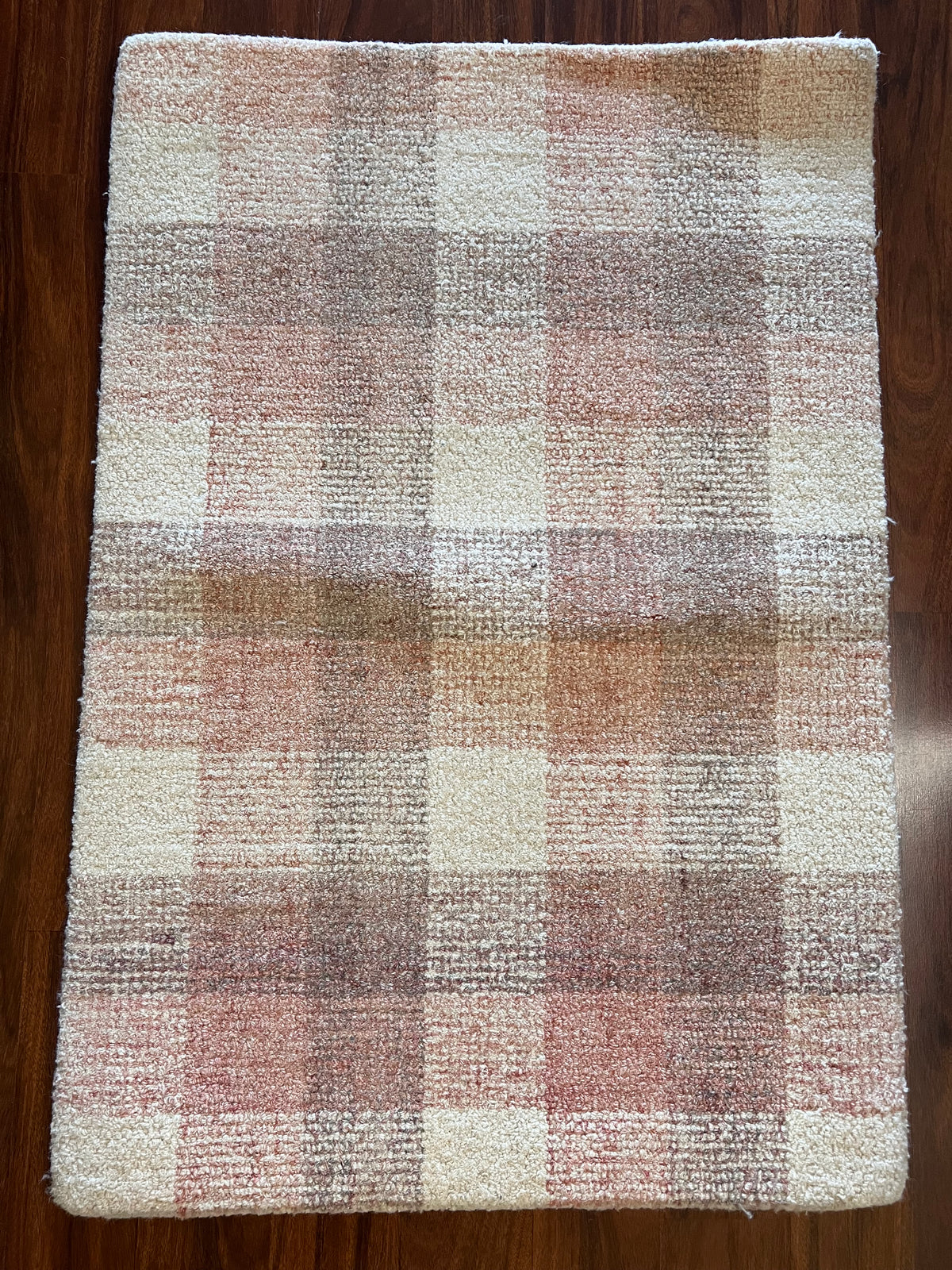 Amer Rugs Tartan TRA-14 Rose Gold Plaid Wool Rug – 2’ × 3’
