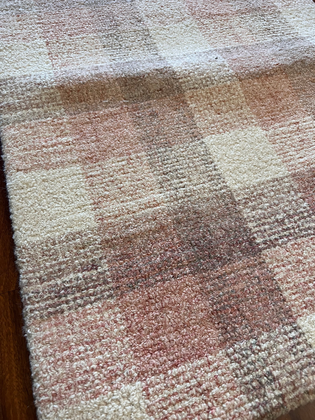 Amer Rugs Tartan TRA-14 Rose Gold Plaid Wool Rug – 2’ × 3’