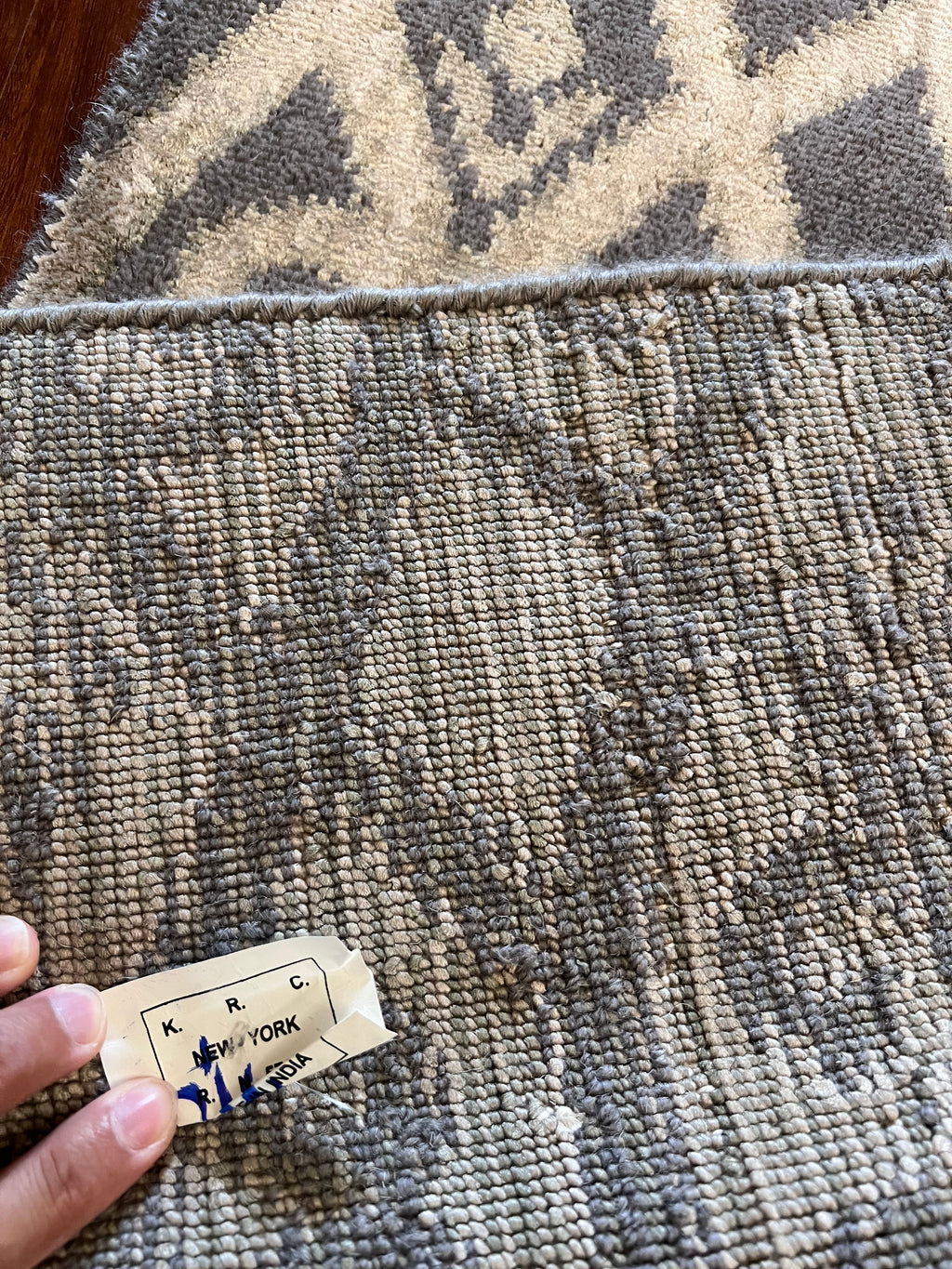 Handmade Charcoal and Ivory Ornate Diamond Accent Rug – 2’ × 3’