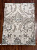 Handmade Cream & Taupe Floral Accent Rug – 2’ × 3’
