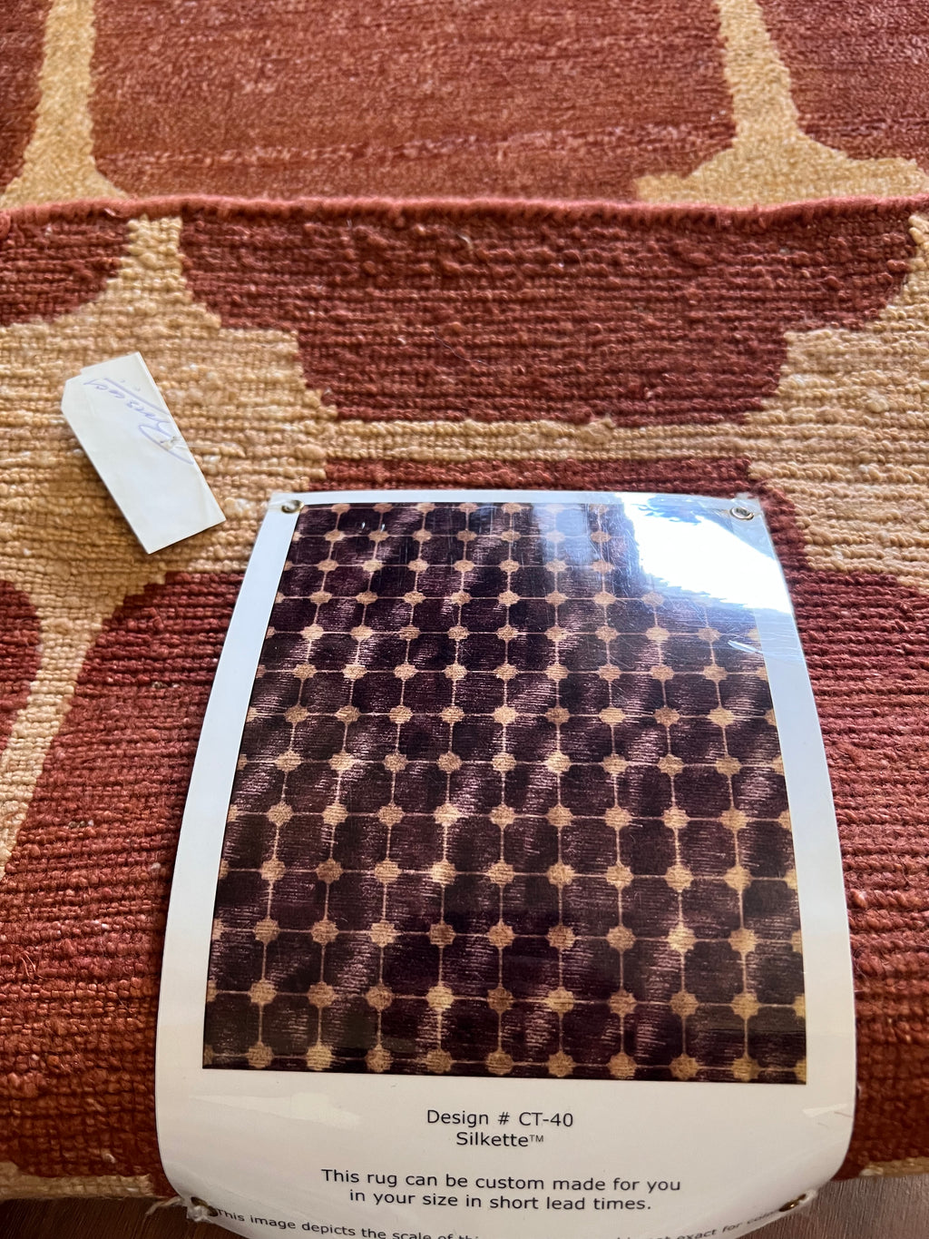 Handmade Burgundy & Ivory Geometric Accent Rug – 2’ × 3’