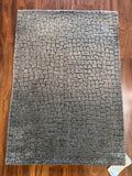Handmade Gray Textured Viscose Accent Rug – 2’ × 3’