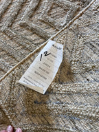 Handmade Gray Geometric Wool Accent Rug – 2’ × 3’